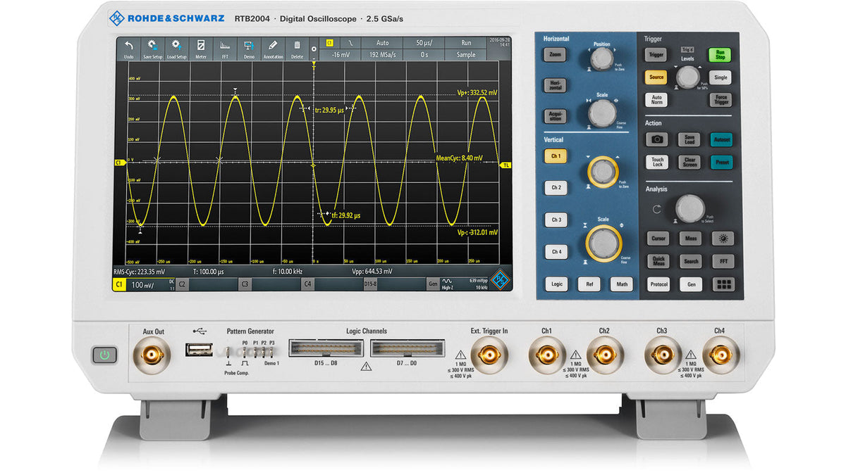 Oscilloscopio R&S® RTB2-BNDL - 300 MHz, 4 canali | Rohde & Schwarz ALL Data